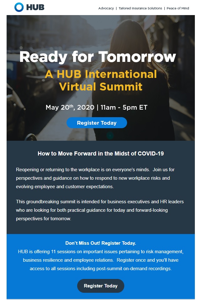 Ready For Tomorrow? Register for HUB’s Virtual Summit Today